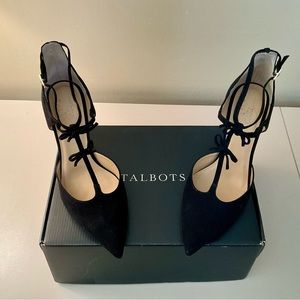 💕HOST PICK💕 TALBOTS - RSVP By Talbots “Erica T-Strap” Pump, Black Suede, Size 9M